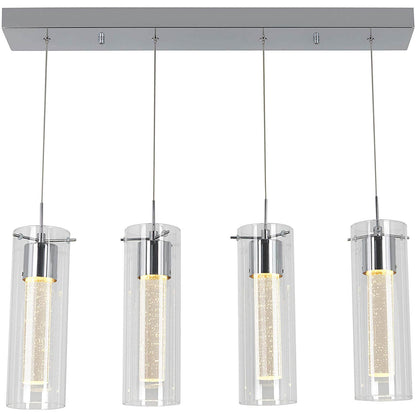 Modern Pendant Light 4 Lights Cluster Bubble Crystal Kitchen Island Lighting Pendant Hanging XB-P1110-4-CH