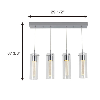 Modern Pendant Light 4 Lights Cluster Bubble Crystal Kitchen Island Lighting Pendant Hanging XB-P1110-4-CH