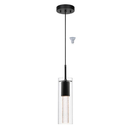 Modern Mini Hanging Pendant Light with LED Bulb & Crystal XB-P1110-MB