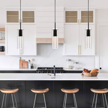 Modern Mini Hanging Pendant Light with LED Bulb & Crystal XB-P1110-MB