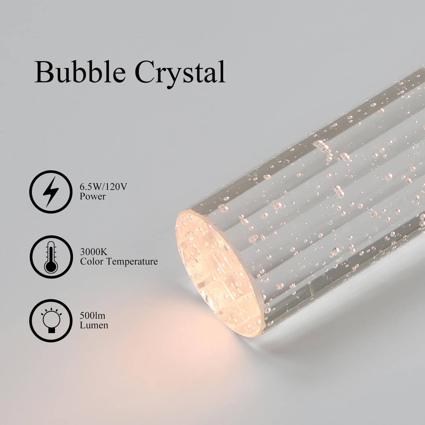 Modern Mini Hanging Pendant Light with LED Bulb & Crystal XB-P1110-MB