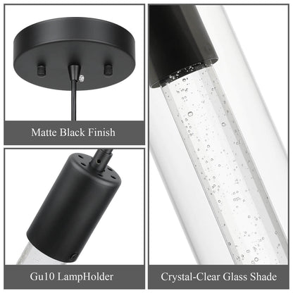 Modern Mini Hanging Pendant Light with LED Bulb & Crystal XB-P1110-MB
