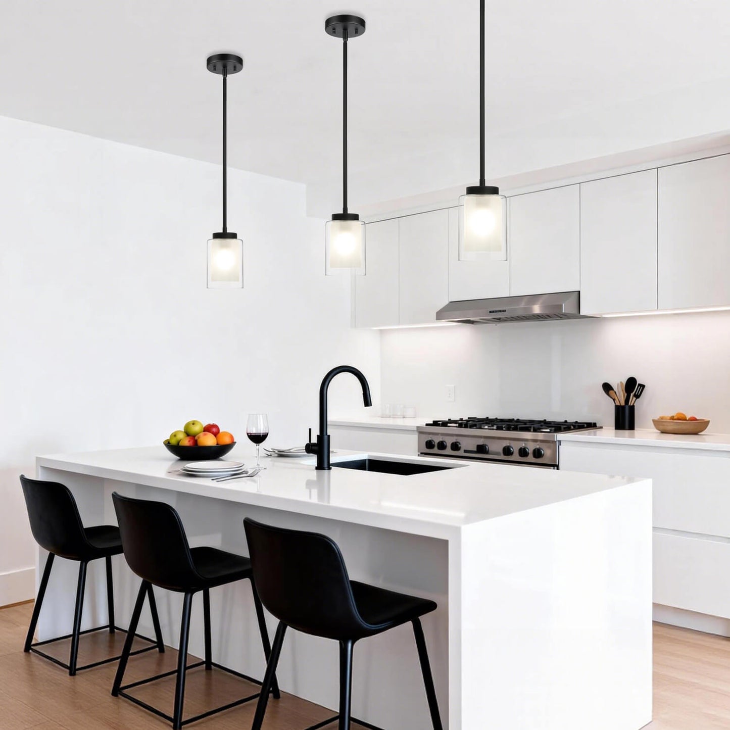 Modern Adjustable Hanging Pendant Lighting Black Kitchen Island Lights XB-P1195-MB