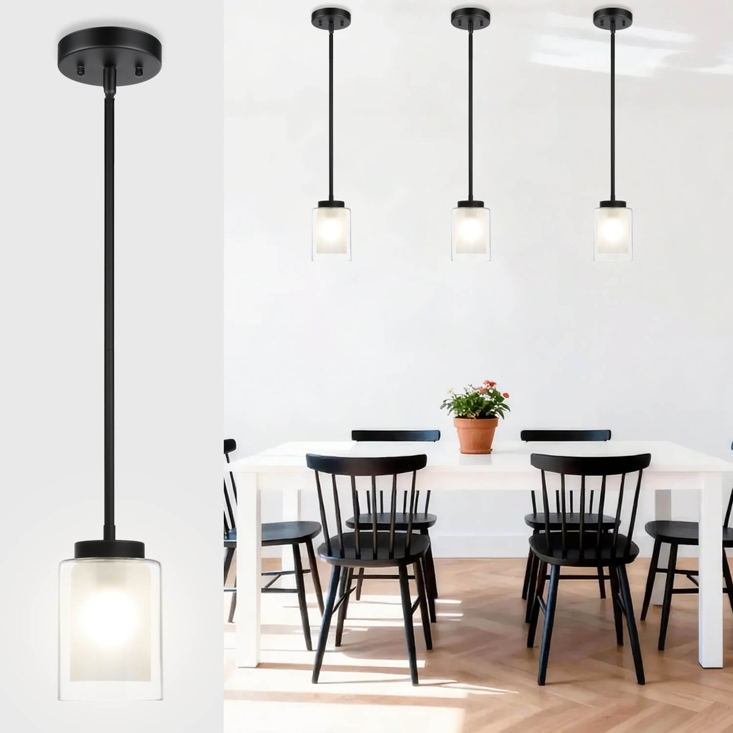 Modern Adjustable Hanging Pendant Lighting Black Kitchen Island Lights XB-P1195-MB