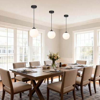 Modern Adjustable Globe Pendant Light in Matte Black Finish XB-P1211-MBK
