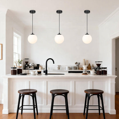 Modern Adjustable Globe Pendant Light in Matte Black Finish XB-P1211-MBK