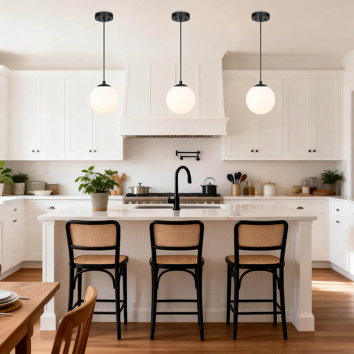 Modern Adjustable Globe Pendant Light in Matte Black Finish XB-P1211-MBK