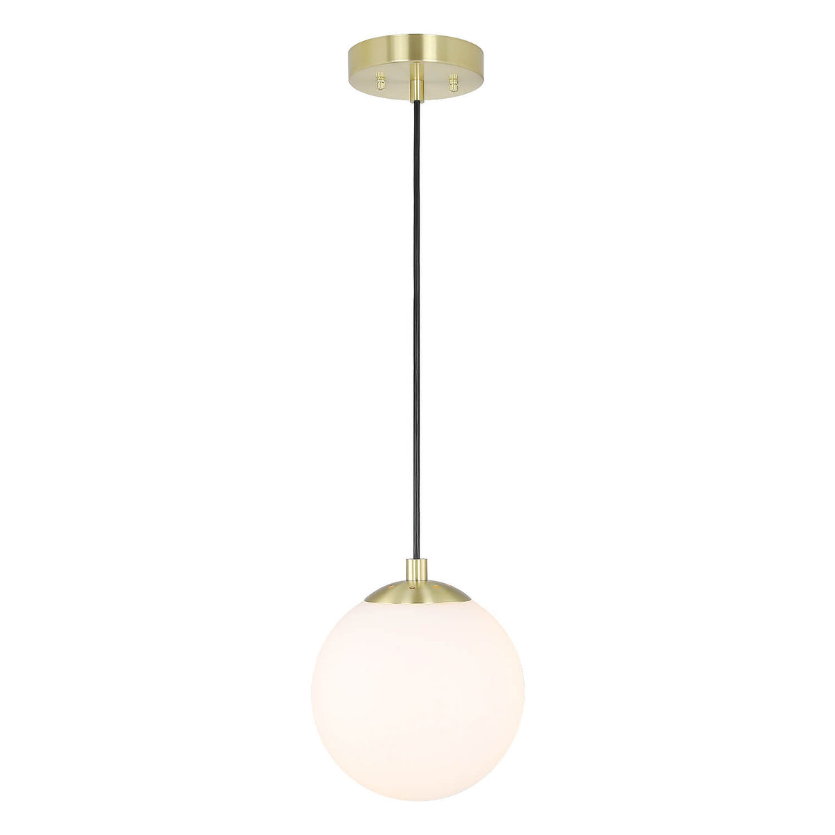 Modern Globe Pendant Light, Kitchen Hanging Ceiling Light, Satin Brass Finish, Adjustable Height XB-P1211-SB