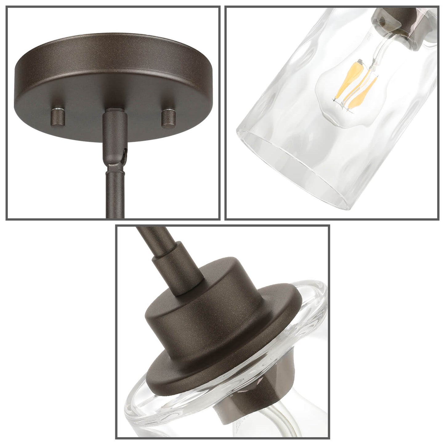 Glass Mini Pendant Light - Modern Kitchen Ceiling Light XB-P1227-DB