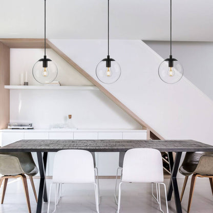 1-Light Modern Black Globe Pendant Light - Adjustable Ceiling Fixture XB-P1259-MBK