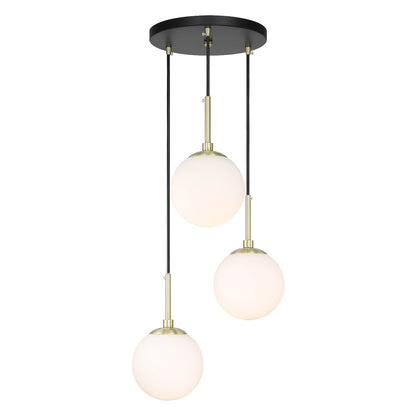Modern Black Brass Pendant Light Fixture XB-P1304-3-MB