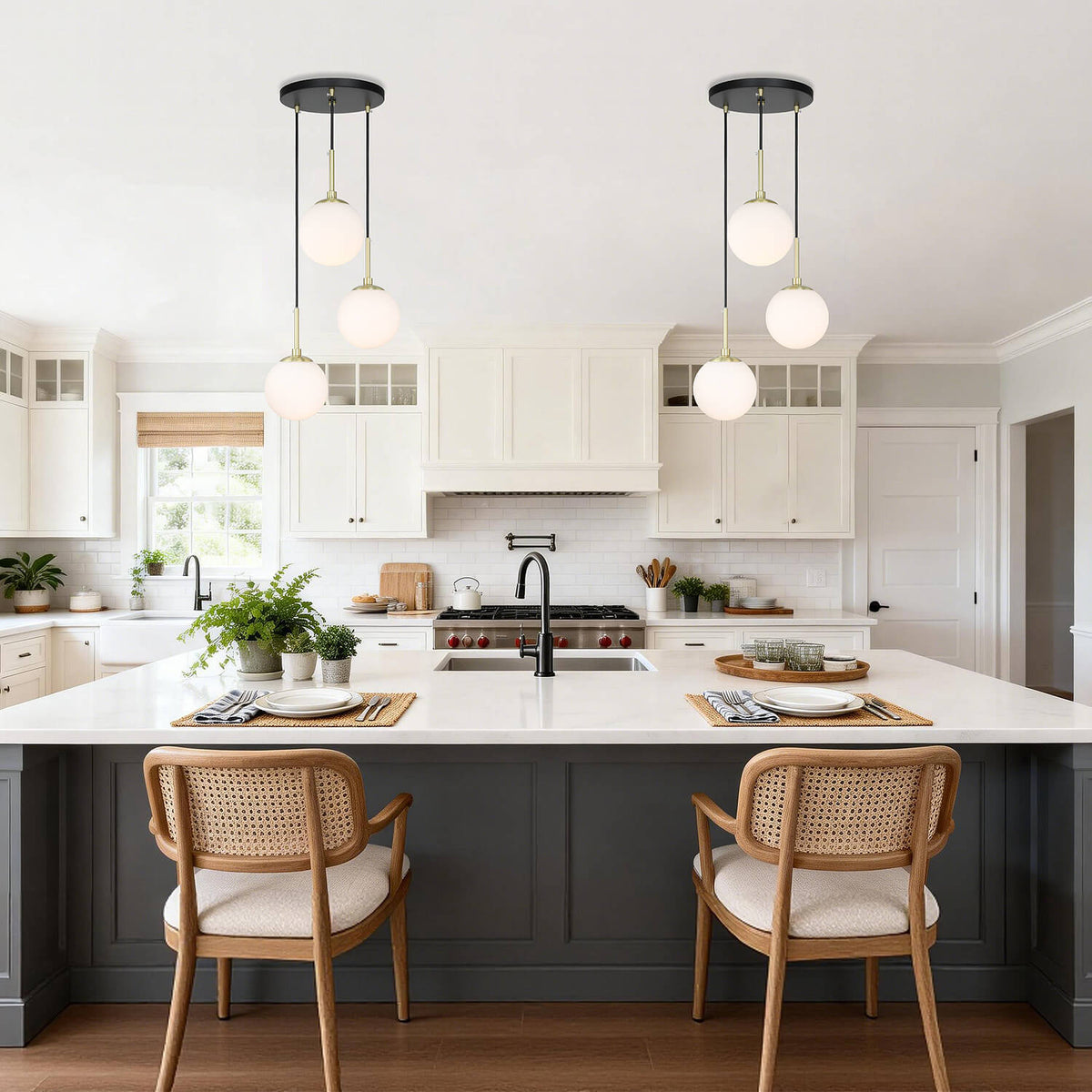 Modern Black Brass Pendant Light Fixture XB-P1304-3-MB