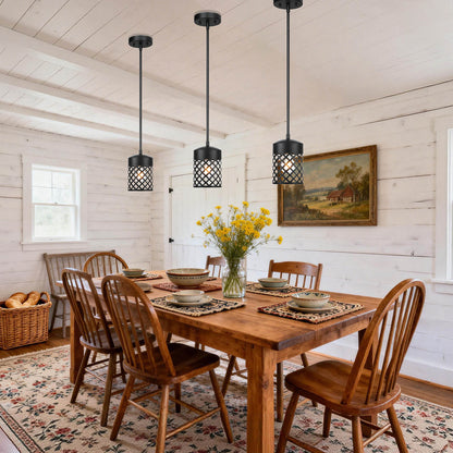 Modern Farmhouse Black Pendant Light for Kitchen Island XB-P328-MB