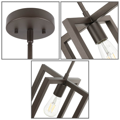 Farmhouse Cage Pendant Light with Adjustable hanging Rods XB-P339-DB