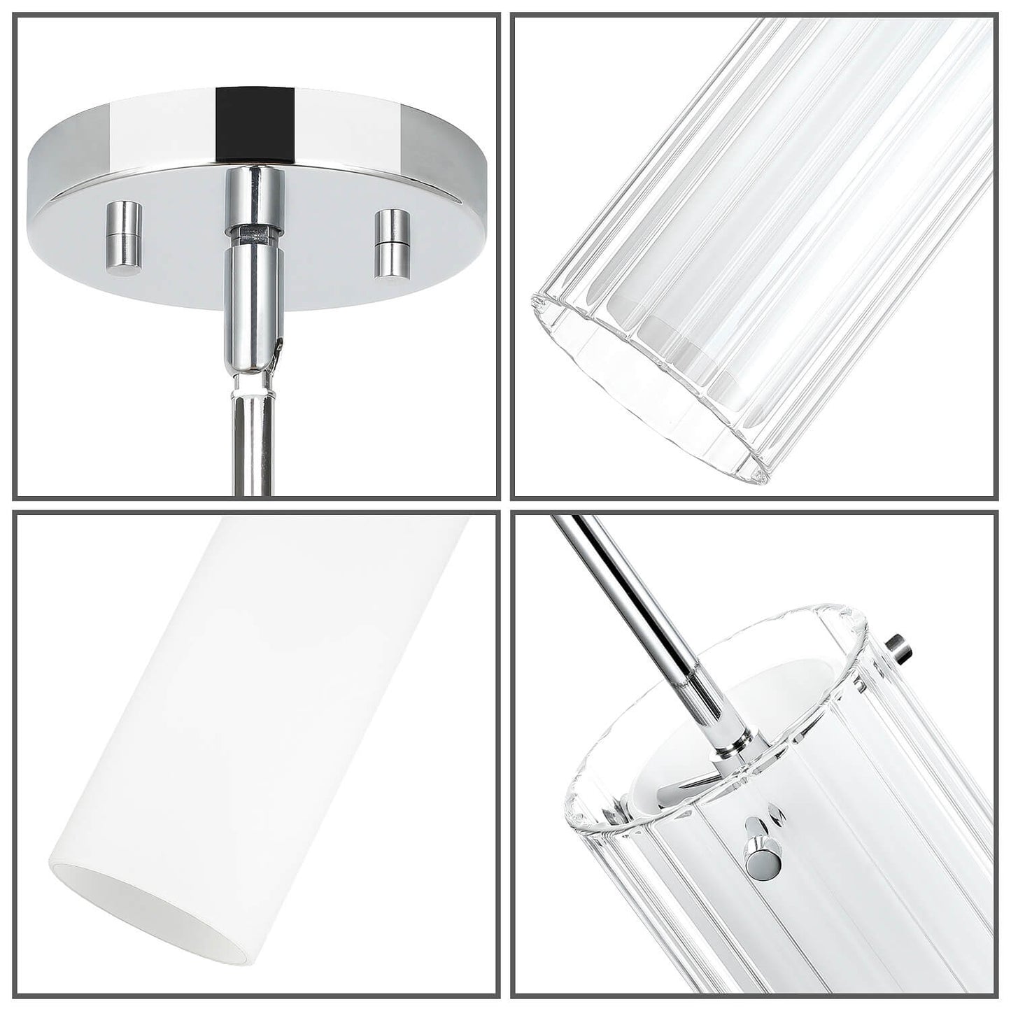 Modern Single Hanging Pendant Lighting Chrome Finish for Bar Dining Room XB-P482-1-CH