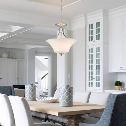 2025 New Industrial Adjustable Chain 3 Lights Nordic Glass Chandelier Led Pendant Light Hanging Pendant Lamp Over Dining Table XB-P563-3-BN