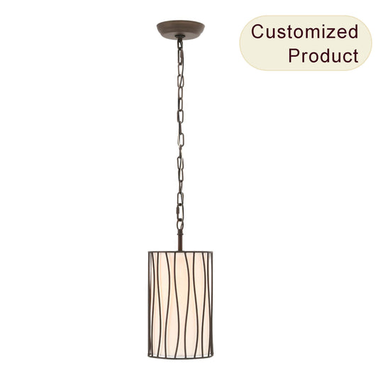 American Style Farmhouse Indoor Mini Pendant Light Dark Bronze Metal Wire Cage Kitchen Island Lighting Pendant Hanging Lamp XB-P779-DB