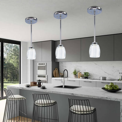 XiNBEi Lighting Modern Chandelier Ball Pendant Chandelier Loft Glass Chandelier Light for Dining Room Living Room XB-P815-1-CH