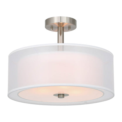 16 inch Brushed Nickel Drum Ceiling Light for Living Room & Bedroom XB-SF1194-BN