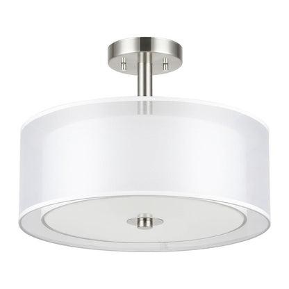 16 inch Brushed Nickel Drum Ceiling Light for Living Room & Bedroom XB-SF1194-BN