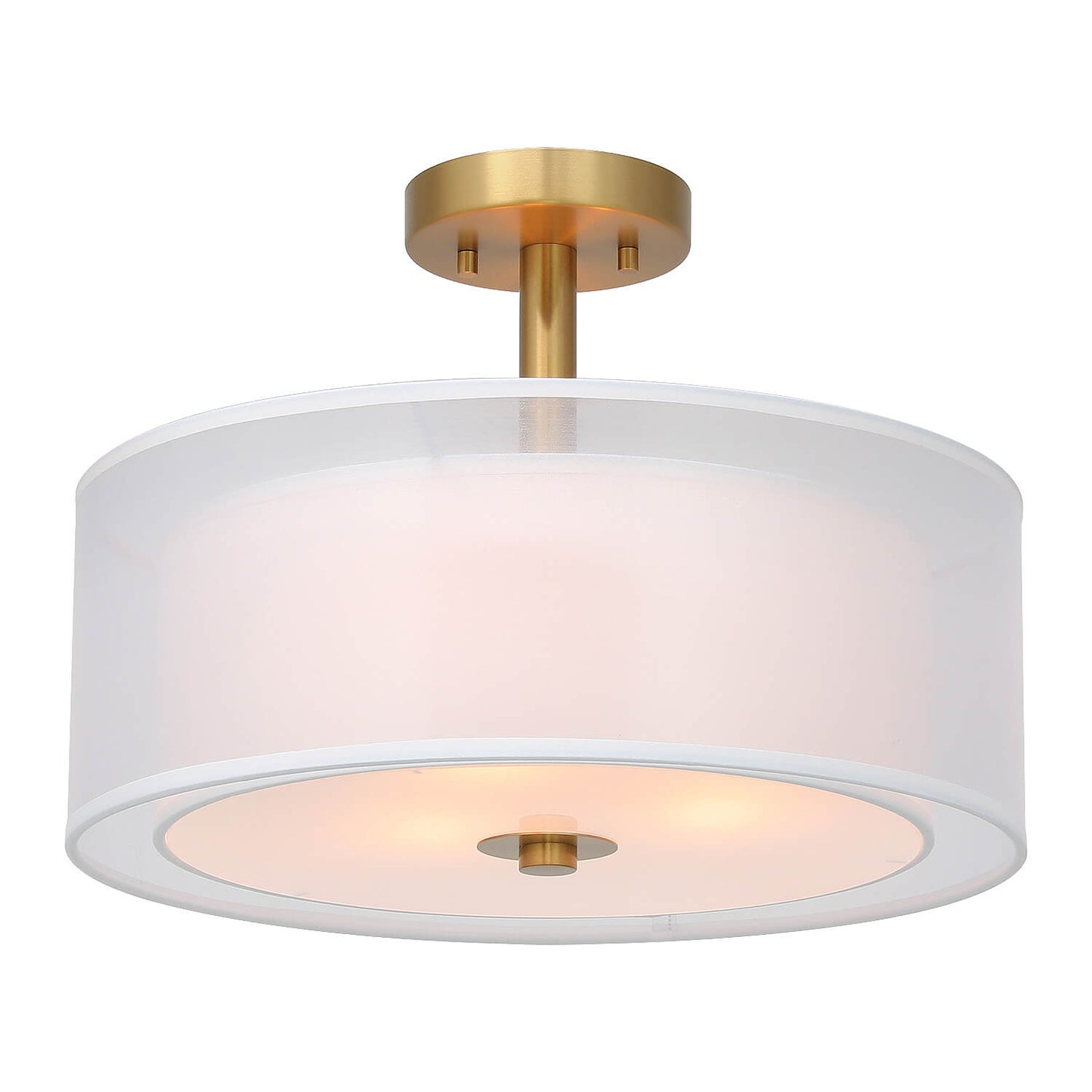16" Drum Semi Flush Mount Ceiling Light Fixture for Bedroom Living Room XB-SF1194-BS