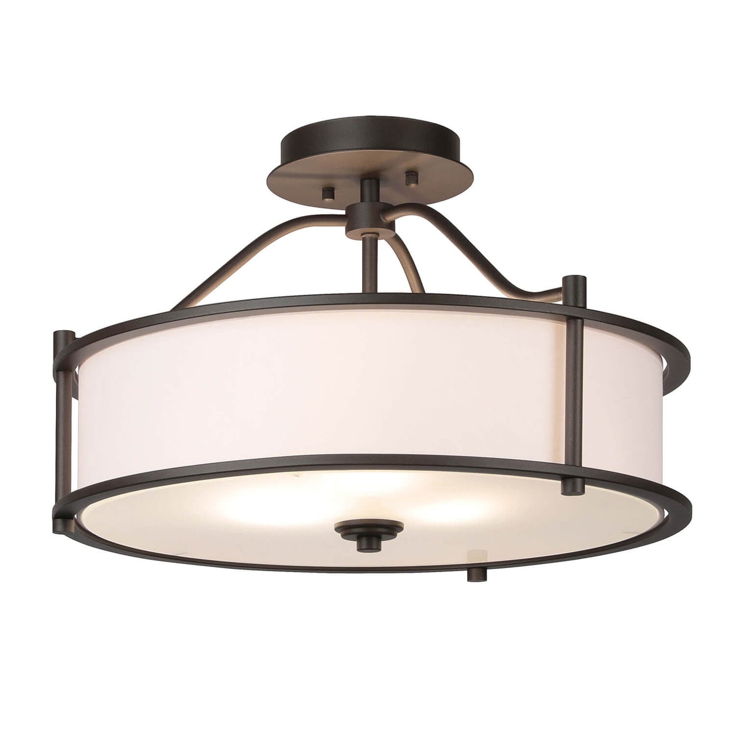 18 inch 3-Light Drum Semi Flush Ceiling Light in Dark Bronze XB-SF1199-DB