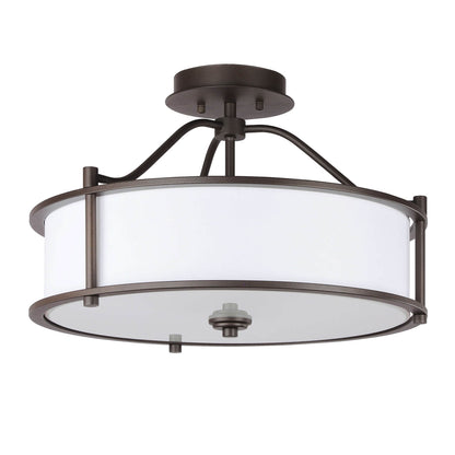 18 inch 3-Light Drum Semi Flush Ceiling Light in Dark Bronze XB-SF1199-DB