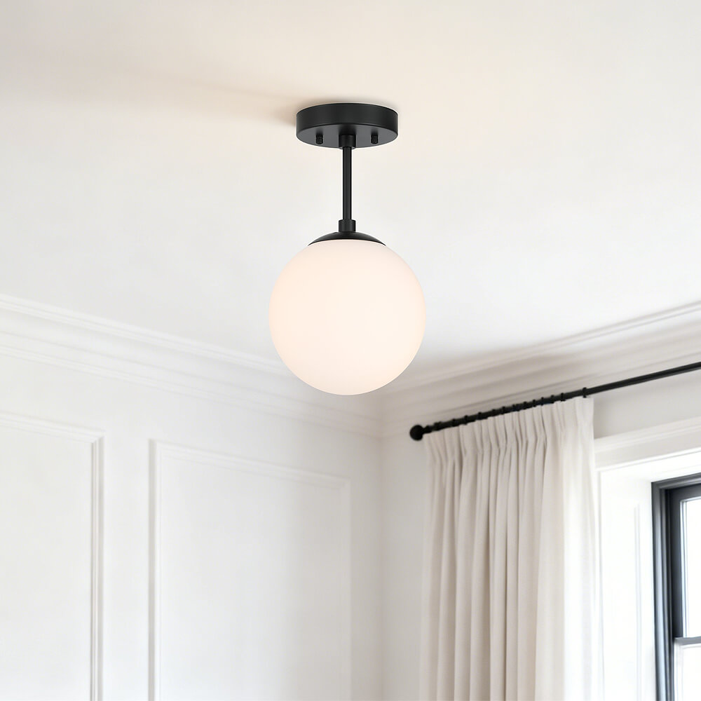 Matte Black Globe Ceiling Light for Living & Dining Room XB-SF1211-MBK