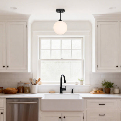 Matte Black Globe Ceiling Light for Living & Dining Room XB-SF1211-MBK
