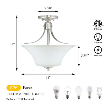 2025 Farmhouse Industrial Home Indoor Led Ceiling Lamp Glass Nordic Pendant Lamp Flush Mount Ceiling Light for Foyer Entryway XB-SF563-3-BN