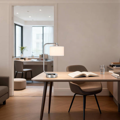 Modern Brushed Nickel Table Lamp with USB Port XB-TL1226-BN