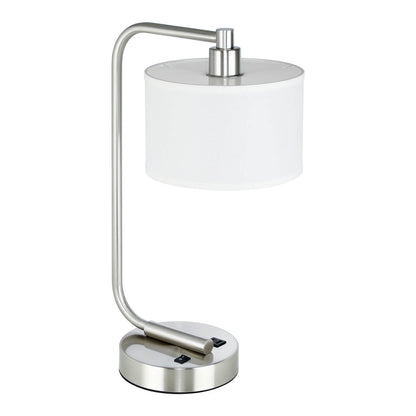 Modern Brushed Nickel Table Lamp with USB Port XB-TL1226-BN