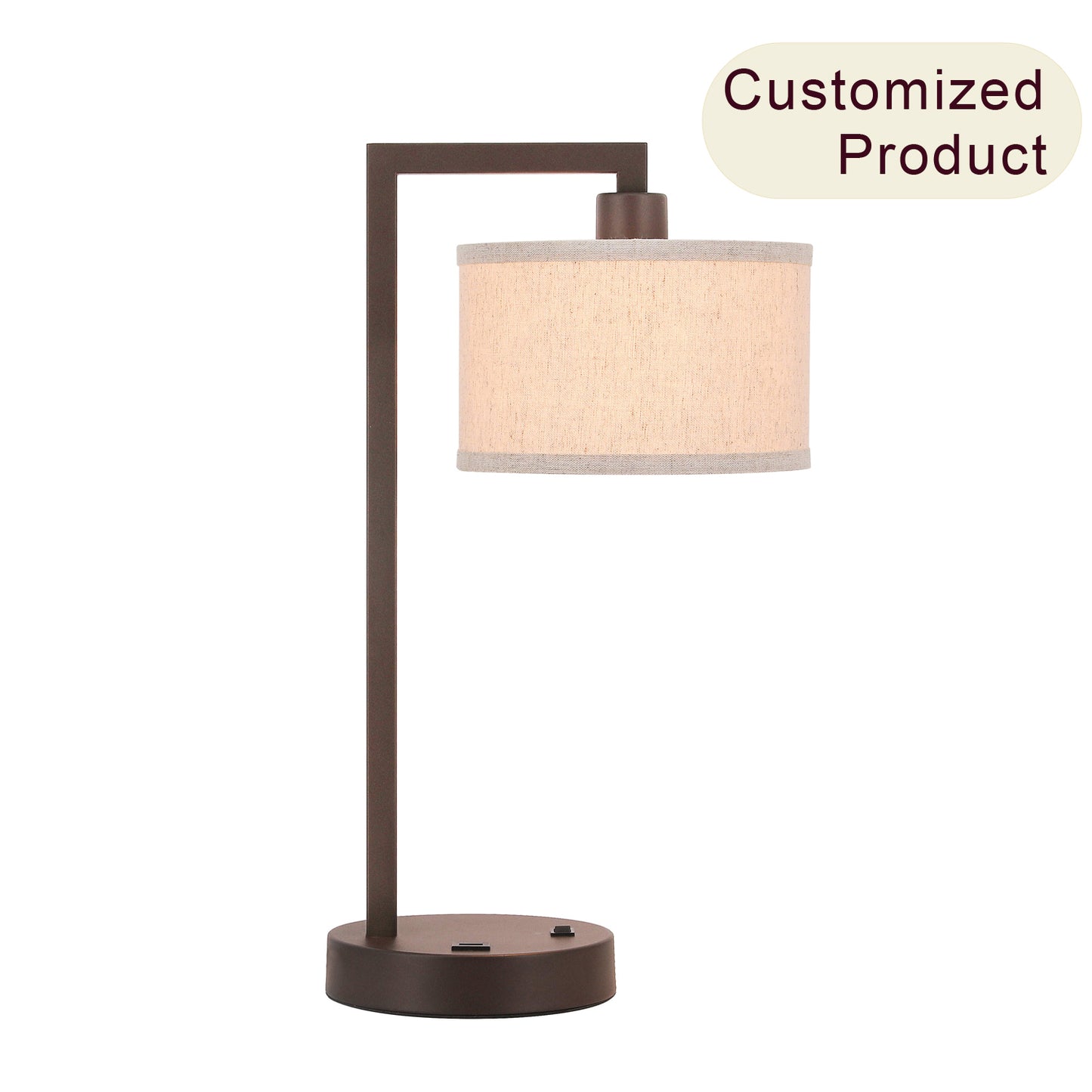Modern Dark Bronze Table Lamp with USB for Bedroom Living Room XB-TL1231-DB