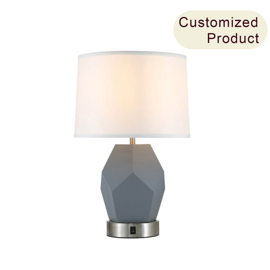 Luxury Fabric Shade Guest Room Decoration Table Lighting Table Lamp for Hotel Bedside or Living Room XB-TL300-Grey