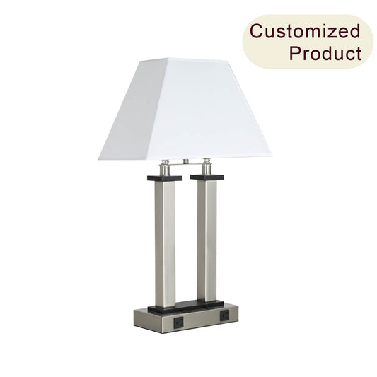 Modern Fabric Shade Designer Desk Lamp Quality Hotel Living Room Light Luxury Bedside Table Lamps for Guest Room Bedroom XB-TL555-BN