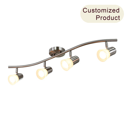 4 Light Track Light with Alabaster Glass in Brushed Nickel XB-TR1213-4