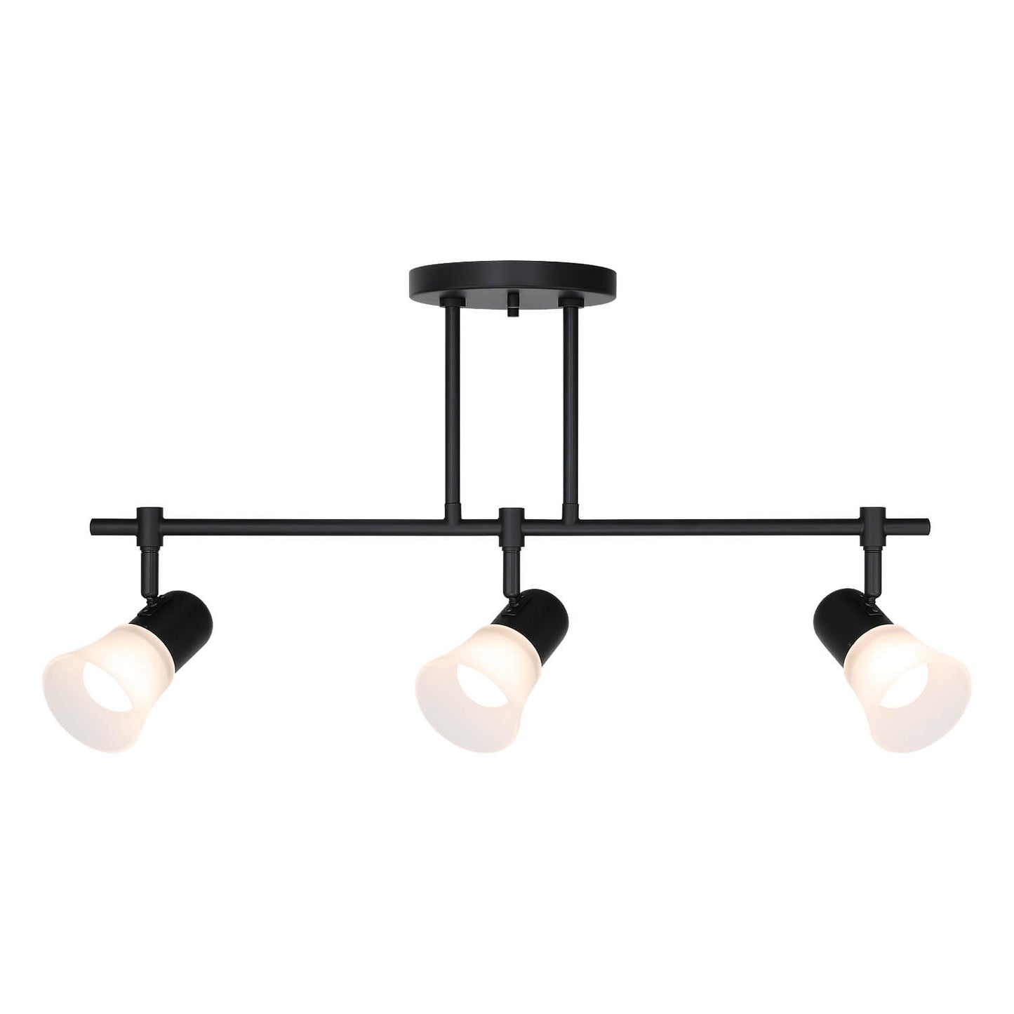 Track Lighting, 3-Light Ceiling Mount, Adjustable Spotlight Heads, Matte Black XB-TR1235-3-MB