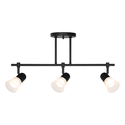 Track Lighting, 3-Light Ceiling Mount, Adjustable Spotlight Heads, Matte Black XB-TR1235-3-MB