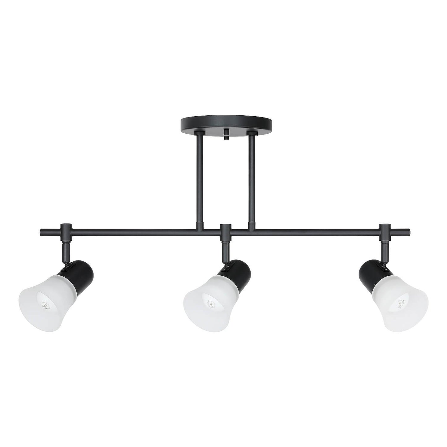 Track Lighting, 3-Light Ceiling Mount, Adjustable Spotlight Heads, Matte Black XB-TR1235-3-MB
