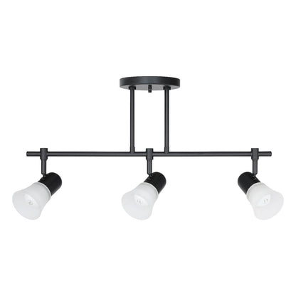 Track Lighting, 3-Light Ceiling Mount, Adjustable Spotlight Heads, Matte Black XB-TR1235-3-MB