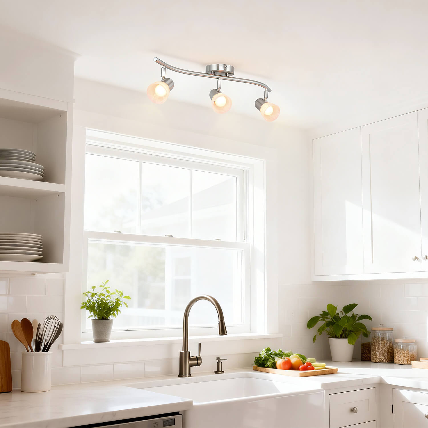 Brushed Nickel 3-Light Adjustable Track Lighting – track lighting