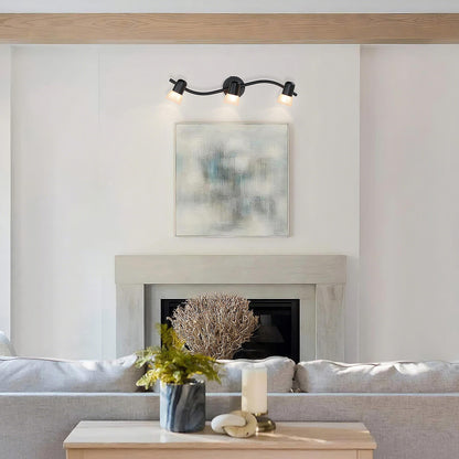 Modern Complete Track Lighting Kit with Rotatable Head Black Kitchen Ceiling Spot Light XB-TR1238-3-MB