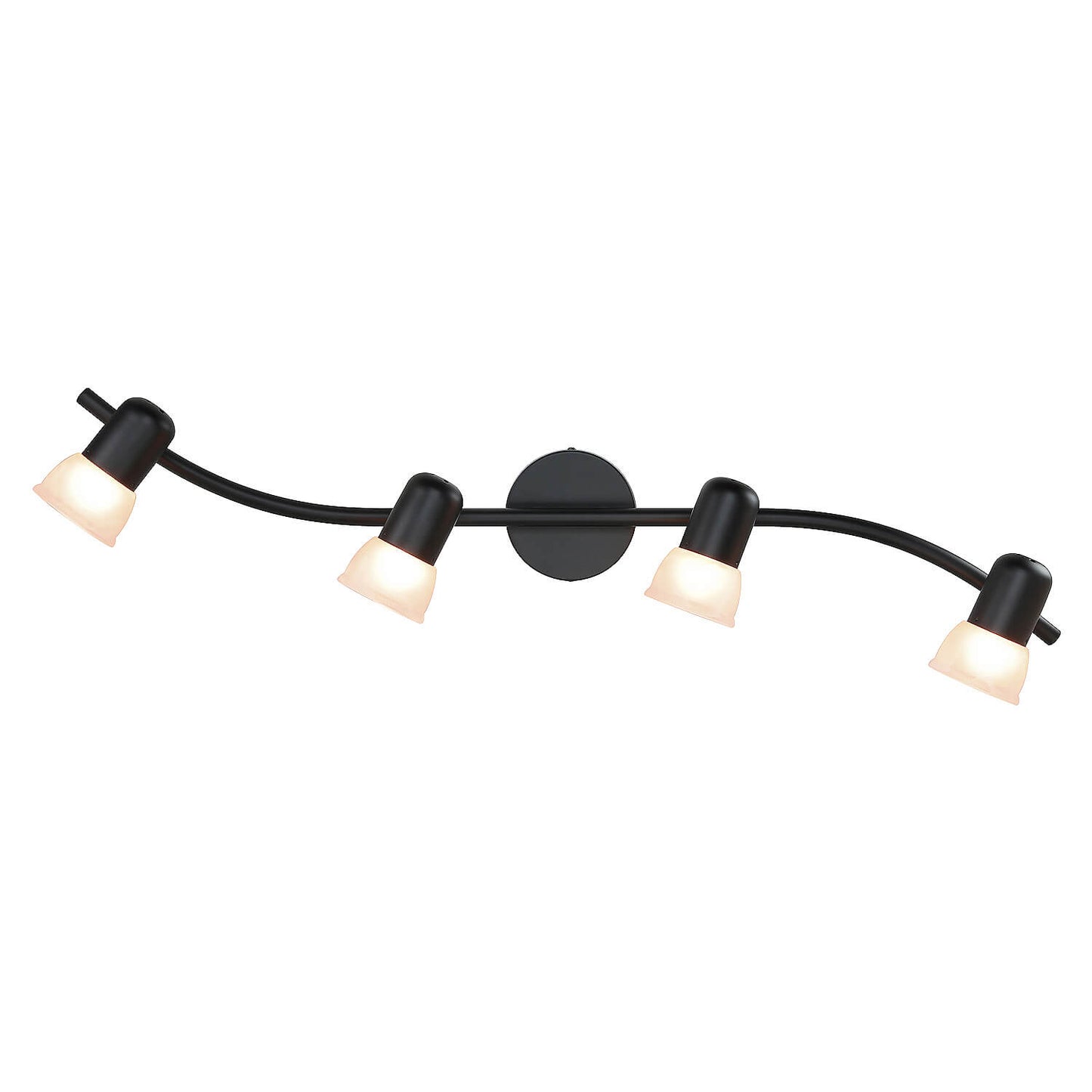 Modern 4 Light Track Light with Adjustable Head Fixed Wave Spot Ceiling Fixtures XB-TR1238-4-MB