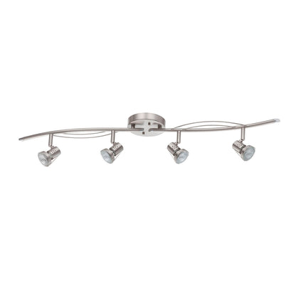 2025 Commercial Modern Adjustable 4-Head Track Lighting Kit Indoor Ceiling Spot Light with Gu10 Socket for Kitchen Living Room XB-TR2981-BN