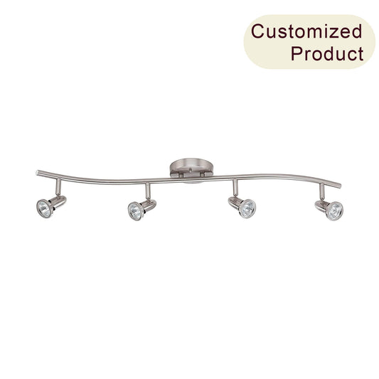 Factory Supply Brushed Nickel Adjustable Led Bulb 4 Lights Track Lighting Ceiling Modern Kitchen Ceiling Light XB-TR2991-BN