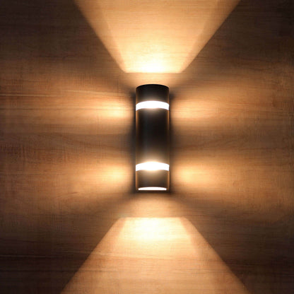 Outdoor Wall Sconce, Modern Water Proof D Shape Exterior Black Wall Light XB-W1112-BK
