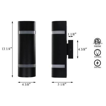 Outdoor Wall Sconce, Modern Water Proof D Shape Exterior Black Wall Light XB-W1112-BK