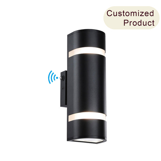 Dusk to Dawn Black Outdoor Sconce - 2-Light Waterproof Wall Light XB-W1112-SBK