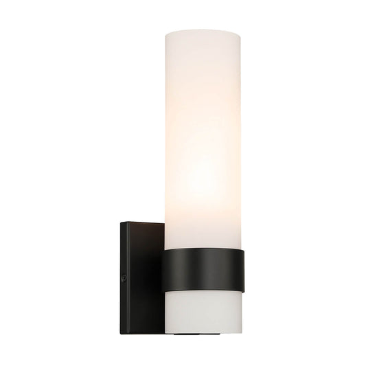 Modern Black Wall Sconce with White Glass for Bathroom and Bedroom XB-W1185-MB