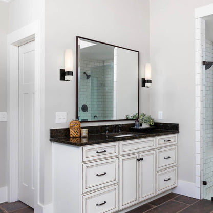 Modern Black Wall Sconce with White Glass for Bathroom and Bedroom XB-W1185-MB